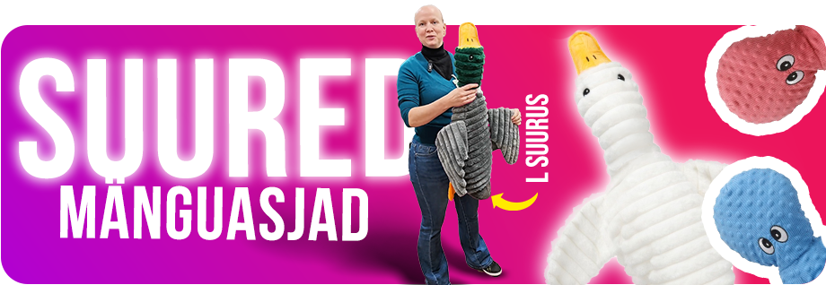 Suured mänguasjad, pardid, kaheksajalad, krokodill